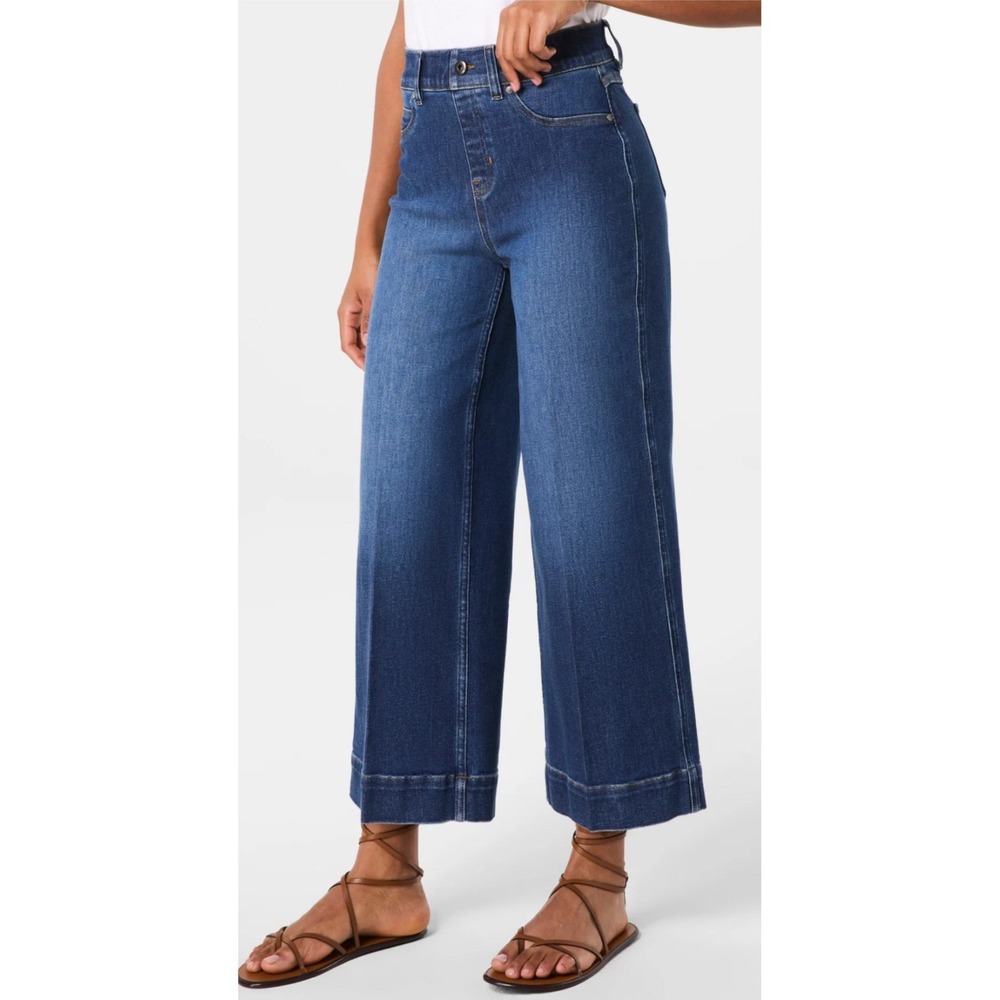 Spanx Jean-ish Ankle Leggings Medium Wash Denim Blue Pull On Pants Medium